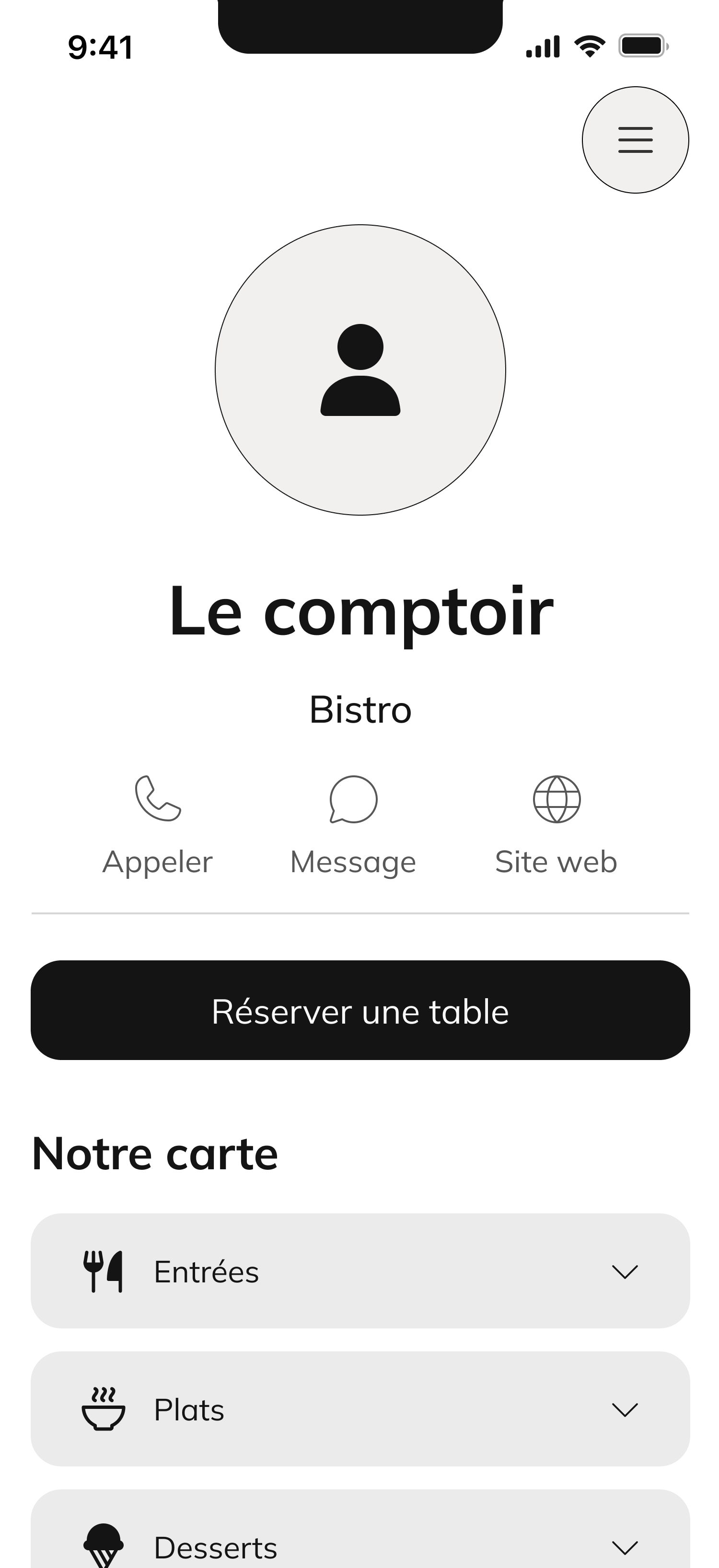 Template Bistrot Café