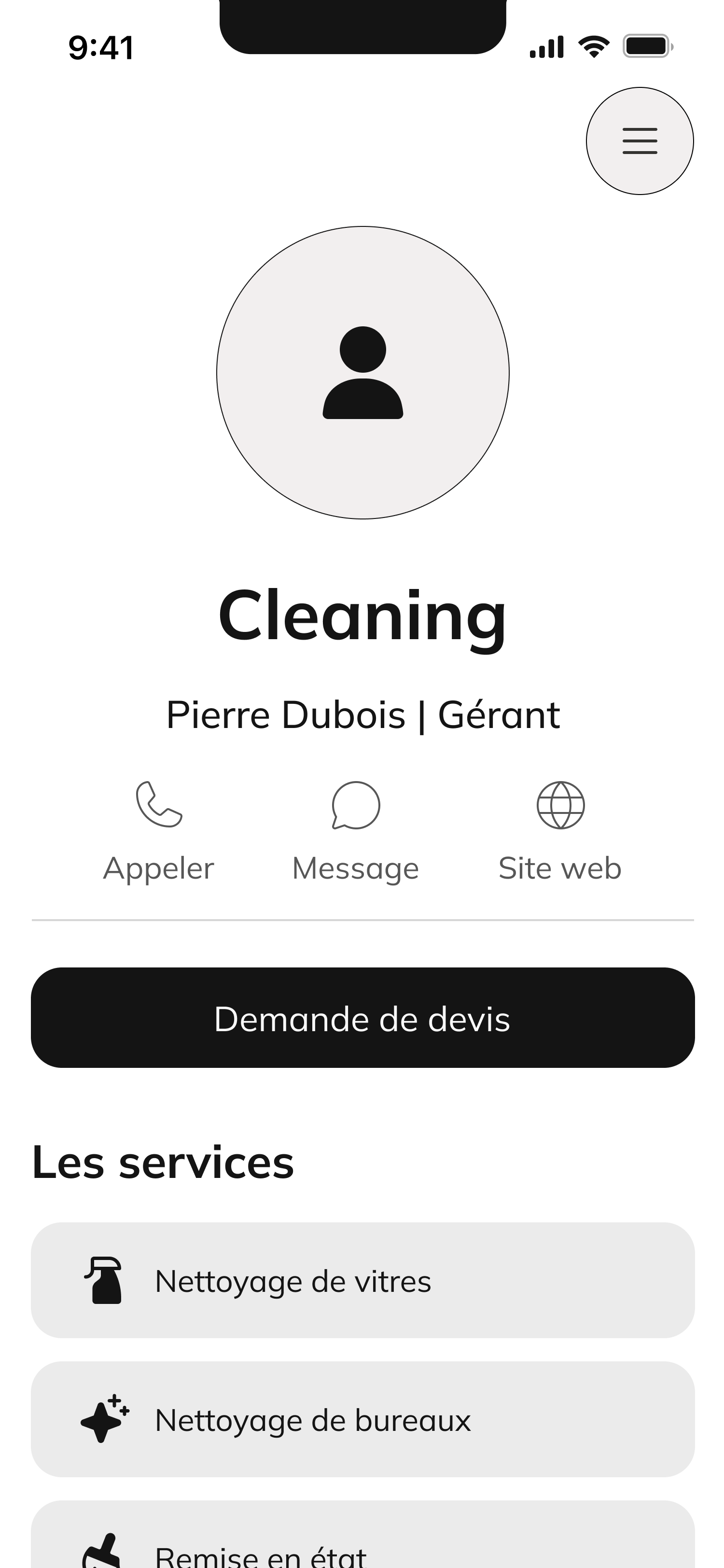 Template Nettoyage Bâtiment