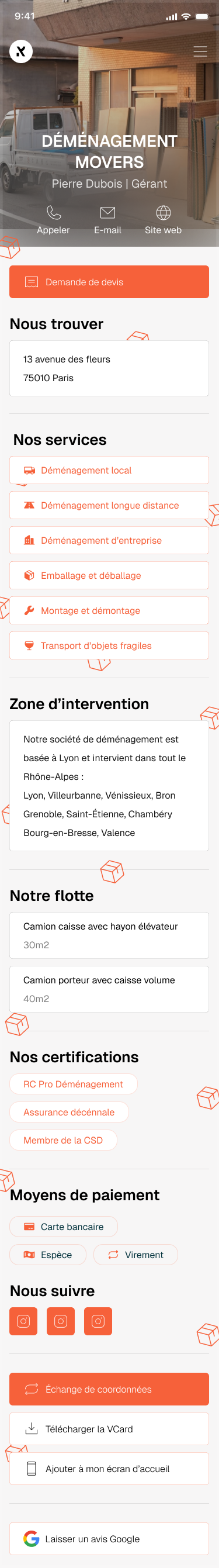 Template Déménagement