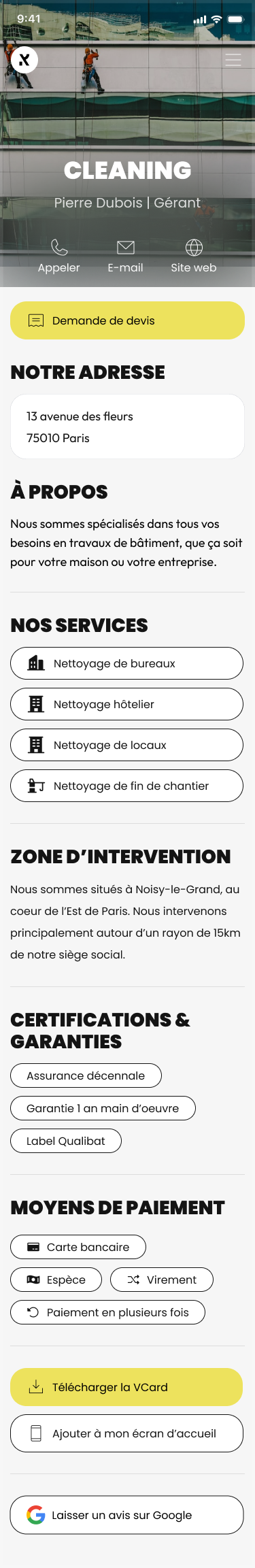 Template Nettoyage